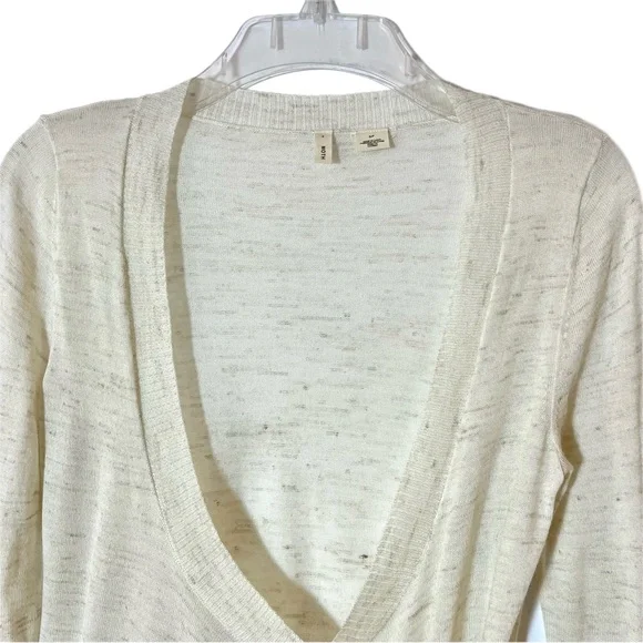 Anthropologie Sparrow Pemaquid Beige Knit Long Sleeve Drape Wrap Cardigan Small - Picture 4 of 13